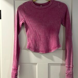 Free People Fuchsia Long Sleeve Top